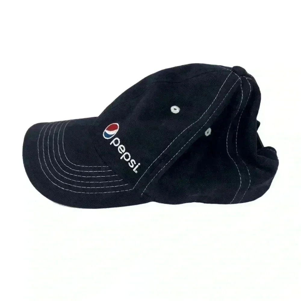 SODAGEAR PEPSI BASEBALL CAP SPELL OUT SCRIPT LOGO SNAP BACK OUTDOORS HAT COTTON